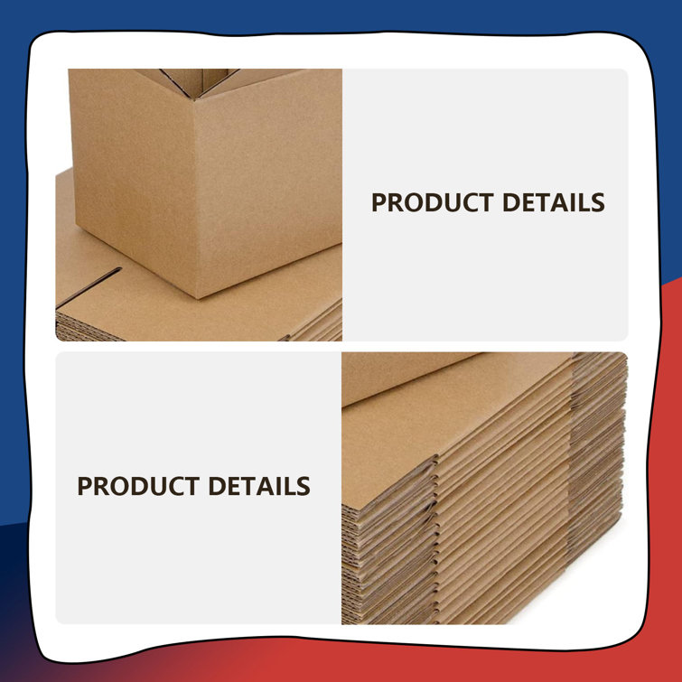 Latitude Run® Shipping Boxes Small Corrugated Cardboard Boxes, 25 Pack